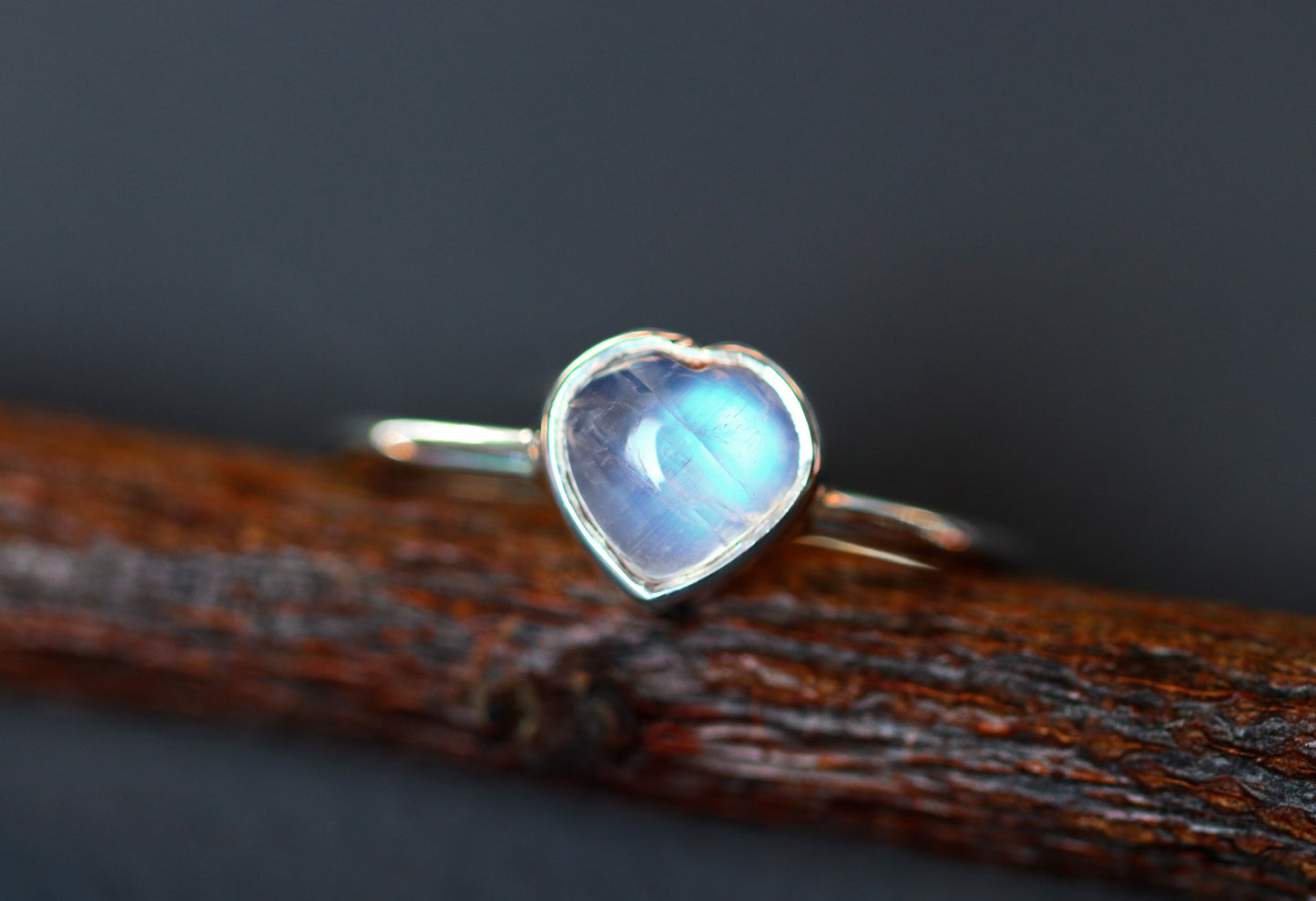 Heart Shape Moonstone Ring