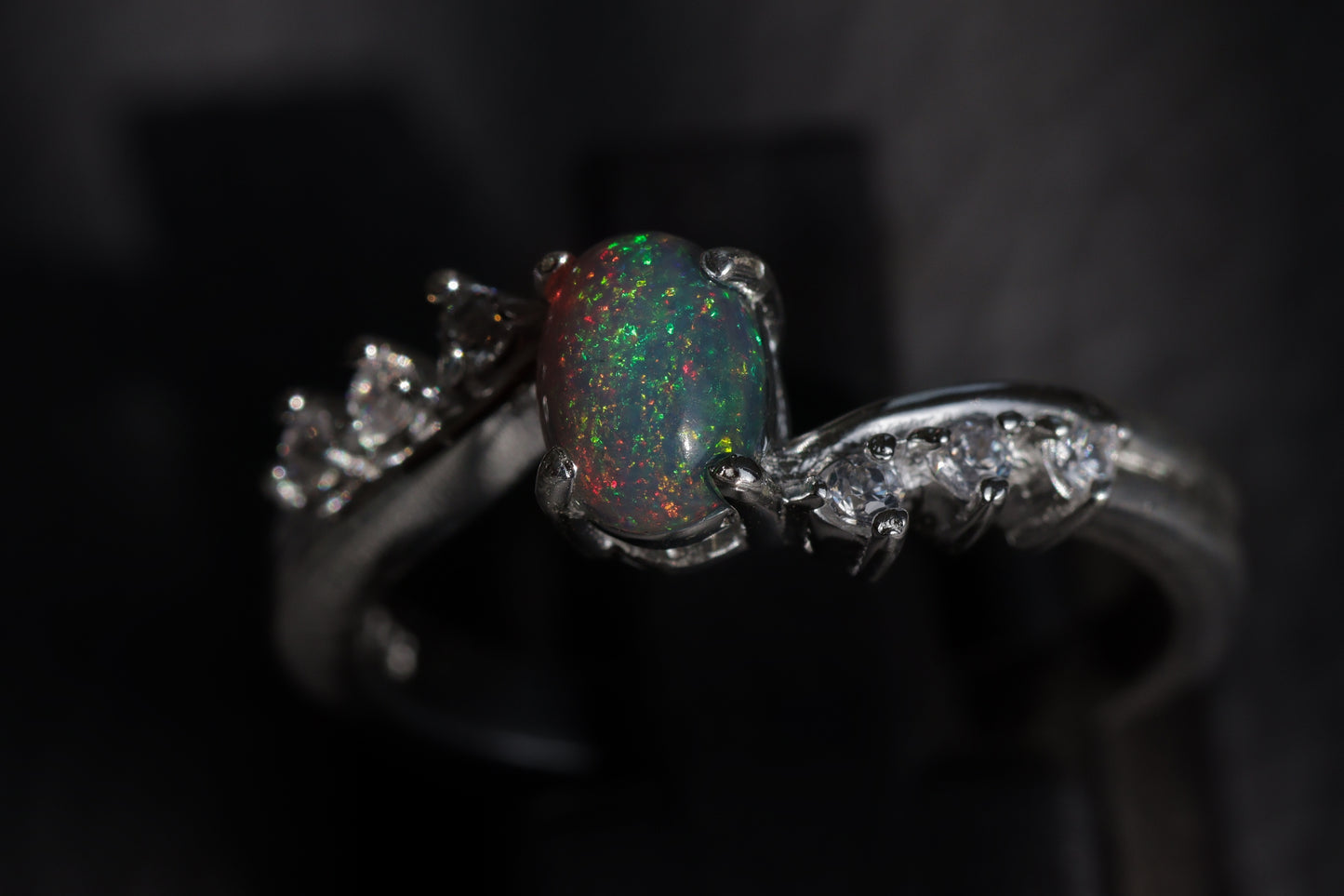 Natural Opal Silver Ring